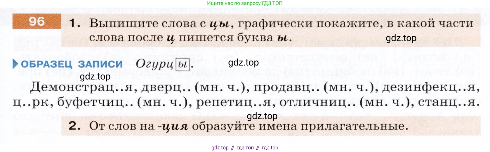 ГДЗ Русский язык, 5 класс Учебник, авторы: Разумовская Маргарита Михайловна, Львова Светлана Ивановна, Капинос Валентина Ивановна, Львов Валентин Витальевич, Богданова Галина Александровна, Тронина Татьяна Сергеевна, Сергеева Наталья Николаевна, издательство Дрофа, Москва, 2019 - 2022, белого цвета, Часть 1, страница 37, номер 96, Условие