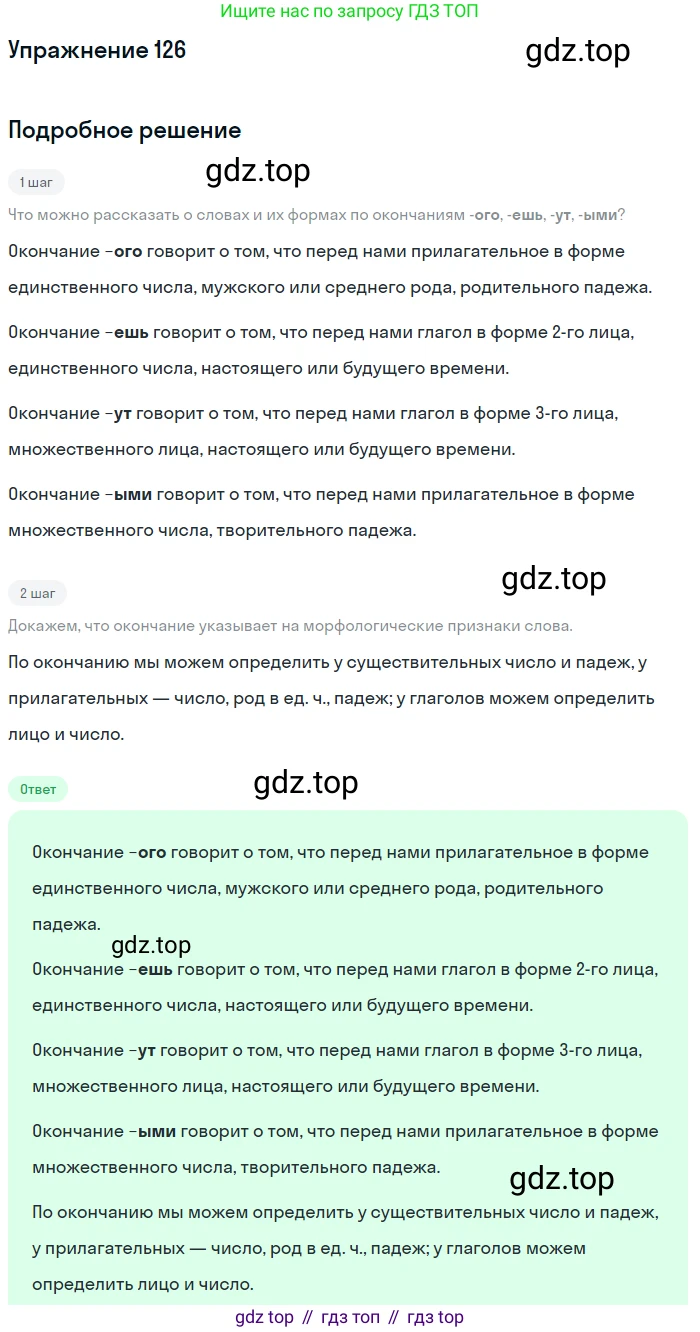 ГДЗ Русский язык, 5 класс Учебник, авторы: Разумовская Маргарита Михайловна, Львова Светлана Ивановна, Капинос Валентина Ивановна, Львов Валентин Витальевич, Богданова Галина Александровна, Тронина Татьяна Сергеевна, Сергеева Наталья Николаевна, издательство Дрофа, Москва, 2019 - 2022, белого цвета, Часть 1, страница 46, номер 126, Решение 1