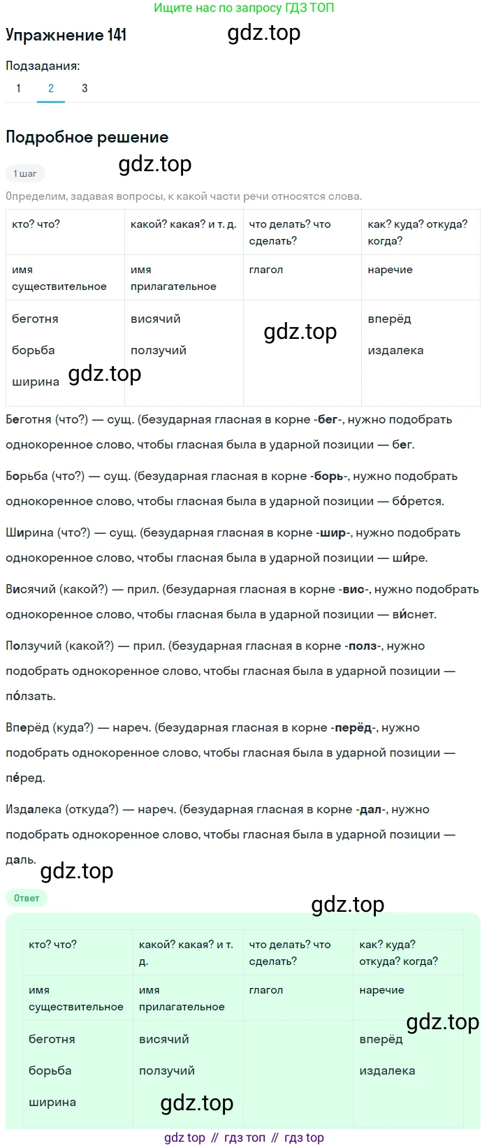 ГДЗ Русский язык, 5 класс Учебник, авторы: Разумовская Маргарита Михайловна, Львова Светлана Ивановна, Капинос Валентина Ивановна, Львов Валентин Витальевич, Богданова Галина Александровна, Тронина Татьяна Сергеевна, Сергеева Наталья Николаевна, издательство Дрофа, Москва, 2019 - 2022, белого цвета, Часть 1, страница 49, номер 141, Решение 1 (продолжение 3)