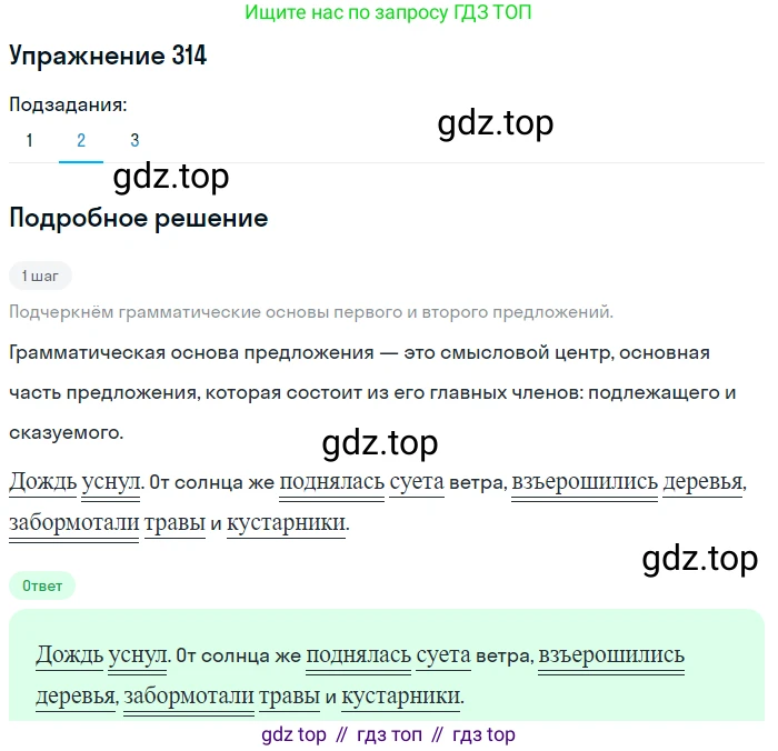 ГДЗ Русский язык, 5 класс Учебник, авторы: Разумовская Маргарита Михайловна, Львова Светлана Ивановна, Капинос Валентина Ивановна, Львов Валентин Витальевич, Богданова Галина Александровна, Тронина Татьяна Сергеевна, Сергеева Наталья Николаевна, издательство Дрофа, Москва, 2019 - 2022, белого цвета, Часть 1, страница 102, номер 314, Решение 1 (продолжение 2)