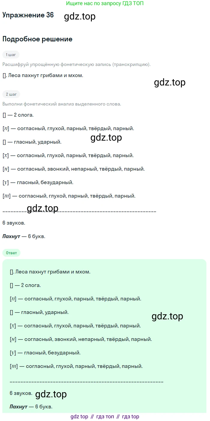 ГДЗ Русский язык, 5 класс Учебник, авторы: Разумовская Маргарита Михайловна, Львова Светлана Ивановна, Капинос Валентина Ивановна, Львов Валентин Витальевич, Богданова Галина Александровна, Тронина Татьяна Сергеевна, Сергеева Наталья Николаевна, издательство Дрофа, Москва, 2019 - 2022, белого цвета, Часть 1, страница 17, номер 36, Решение 1