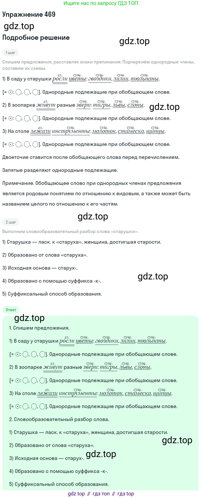 ГДЗ Русский язык, 5 класс Учебник, авторы: Разумовская Маргарита Михайловна, Львова Светлана Ивановна, Капинос Валентина Ивановна, Львов Валентин Витальевич, Богданова Галина Александровна, Тронина Татьяна Сергеевна, Сергеева Наталья Николаевна, издательство Дрофа, Москва, 2019 - 2022, белого цвета, Часть 2, страница 35, номер 469, Решение 1