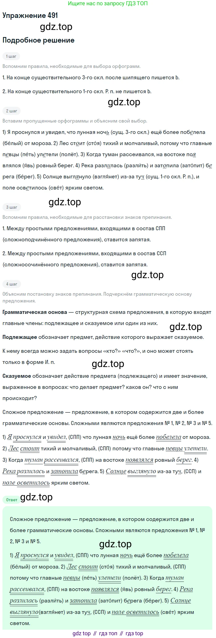 ГДЗ Русский язык, 5 класс Учебник, авторы: Разумовская Маргарита Михайловна, Львова Светлана Ивановна, Капинос Валентина Ивановна, Львов Валентин Витальевич, Богданова Галина Александровна, Тронина Татьяна Сергеевна, Сергеева Наталья Николаевна, издательство Дрофа, Москва, 2019 - 2022, белого цвета, Часть 2, страница 41, номер 491, Решение 1
