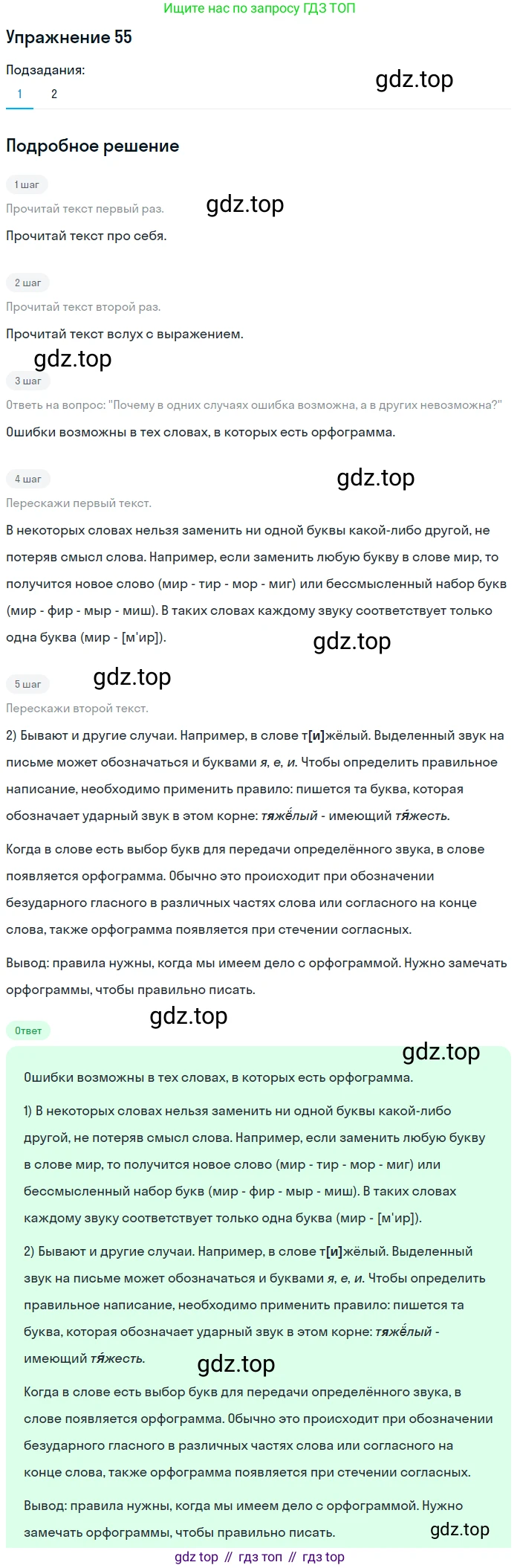 ГДЗ Русский язык, 5 класс Учебник, авторы: Разумовская Маргарита Михайловна, Львова Светлана Ивановна, Капинос Валентина Ивановна, Львов Валентин Витальевич, Богданова Галина Александровна, Тронина Татьяна Сергеевна, Сергеева Наталья Николаевна, издательство Дрофа, Москва, 2019 - 2022, белого цвета, Часть 1, страница 24, номер 55, Решение 1