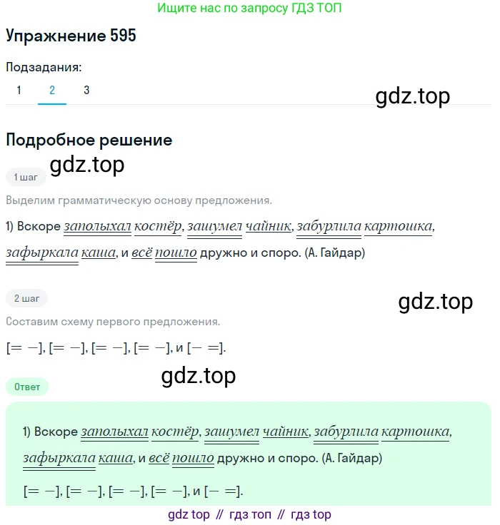 ГДЗ Русский язык, 5 класс Учебник, авторы: Разумовская Маргарита Михайловна, Львова Светлана Ивановна, Капинос Валентина Ивановна, Львов Валентин Витальевич, Богданова Галина Александровна, Тронина Татьяна Сергеевна, Сергеева Наталья Николаевна, издательство Дрофа, Москва, 2019 - 2022, белого цвета, Часть 2, страница 73, номер 595, Решение 1 (продолжение 2)