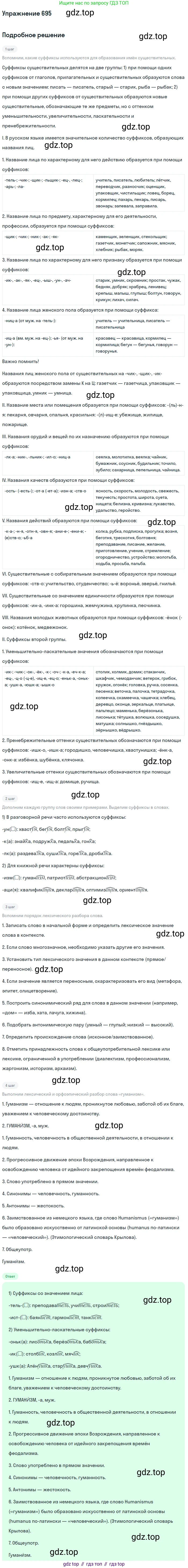 ГДЗ Русский язык, 5 класс Учебник, авторы: Разумовская Маргарита Михайловна, Львова Светлана Ивановна, Капинос Валентина Ивановна, Львов Валентин Витальевич, Богданова Галина Александровна, Тронина Татьяна Сергеевна, Сергеева Наталья Николаевна, издательство Дрофа, Москва, 2019 - 2022, белого цвета, Часть 2, страница 106, номер 695, Решение 1