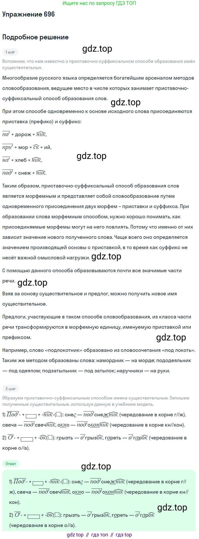 ГДЗ Русский язык, 5 класс Учебник, авторы: Разумовская Маргарита Михайловна, Львова Светлана Ивановна, Капинос Валентина Ивановна, Львов Валентин Витальевич, Богданова Галина Александровна, Тронина Татьяна Сергеевна, Сергеева Наталья Николаевна, издательство Дрофа, Москва, 2019 - 2022, белого цвета, Часть 2, страница 106, номер 696, Решение 1