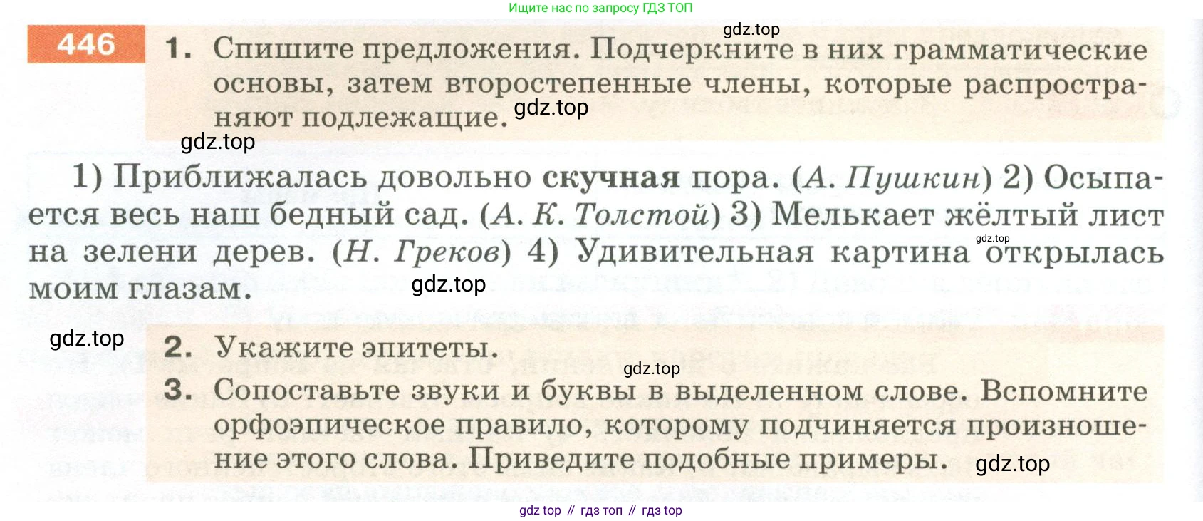 ГДЗ Русский язык, 5 класс Учебник, авторы: Разумовская Маргарита Михайловна, Львова Светлана Ивановна, Капинос Валентина Ивановна, Львов Валентин Витальевич, Богданова Галина Александровна, Тронина Татьяна Сергеевна, Сергеева Наталья Николаевна, издательство Просвещение, Москва, 2023, белого цвета, Часть 2, страница 28, номер 446, Условие 2023