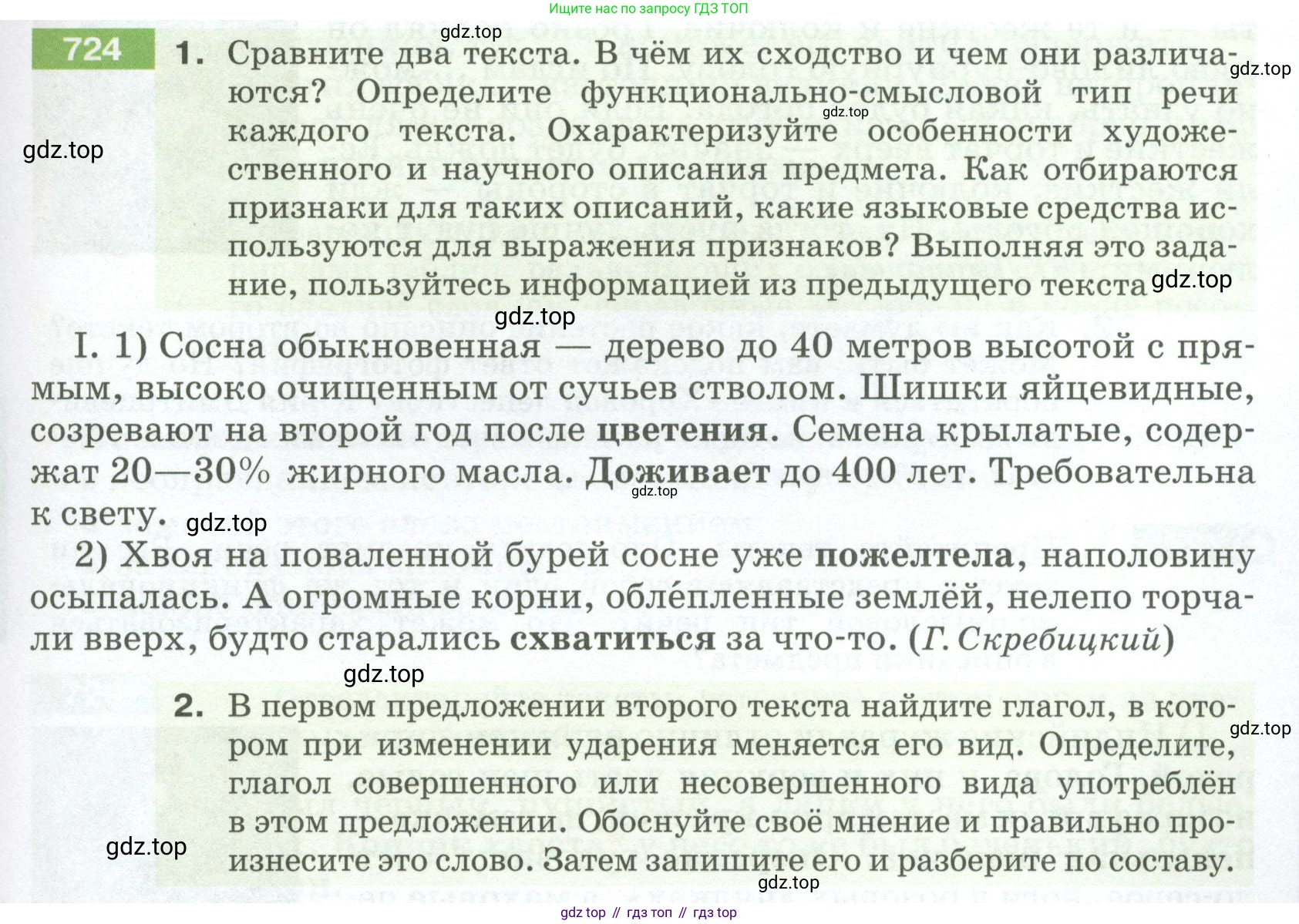 ГДЗ Русский язык, 5 класс Учебник, авторы: Разумовская Маргарита Михайловна, Львова Светлана Ивановна, Капинос Валентина Ивановна, Львов Валентин Витальевич, Богданова Галина Александровна, Тронина Татьяна Сергеевна, Сергеева Наталья Николаевна, издательство Просвещение, Москва, 2023, белого цвета, Часть 2, страница 121, номер 724, Условие 2023