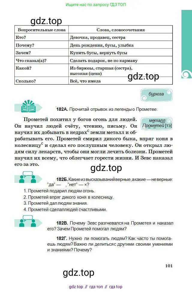 Русский язык, 5 класс Учебник, авторы: Сабитова Зинаида Какбаевна, Скляренко Ксения Сергеевна, издательство Мектеп, Алматы, 2018, Часть 1, страница 101
