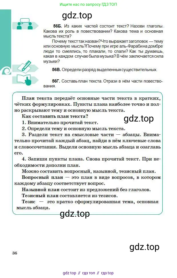 Русский язык, 5 класс Учебник, авторы: Сабитова Зинаида Какбаевна, Скляренко Ксения Сергеевна, издательство Мектеп, Алматы, 2018, Часть 1, страница 36