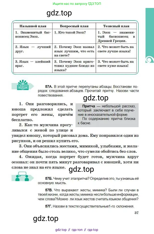 Русский язык, 5 класс Учебник, авторы: Сабитова Зинаида Какбаевна, Скляренко Ксения Сергеевна, издательство Мектеп, Алматы, 2018, Часть 1, страница 37