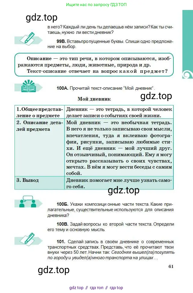 Русский язык, 5 класс Учебник, авторы: Сабитова Зинаида Какбаевна, Скляренко Ксения Сергеевна, издательство Мектеп, Алматы, 2018, Часть 1, страница 61