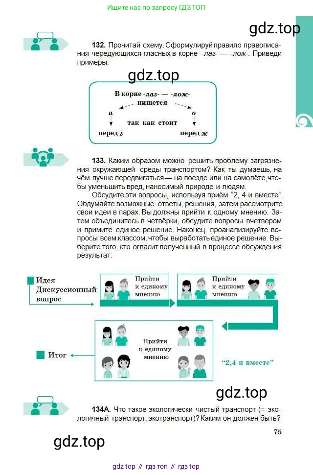 Русский язык, 5 класс Учебник, авторы: Сабитова Зинаида Какбаевна, Скляренко Ксения Сергеевна, издательство Мектеп, Алматы, 2018, Часть 1, страница 75