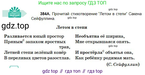 Русский язык, 5 класс Учебник, авторы: Сабитова Зинаида Какбаевна, Скляренко Ксения Сергеевна, издательство Мектеп, Алматы, 2018, Часть 2, страница 47, номер 384А, Условие