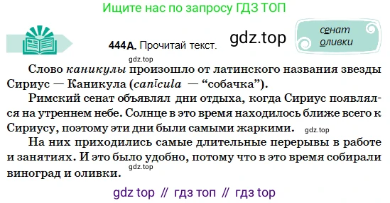 Русский язык, 5 класс Учебник, авторы: Сабитова Зинаида Какбаевна, Скляренко Ксения Сергеевна, издательство Мектеп, Алматы, 2018, Часть 2, страница 75, номер 444А, Условие