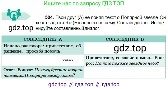 Русский язык, 5 класс Учебник, авторы: Сабитова Зинаида Какбаевна, Скляренко Ксения Сергеевна, издательство Мектеп, Алматы, 2018, Часть 2, страница 103, номер 504, Условие