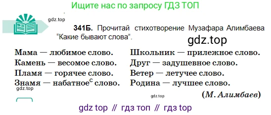 Русский язык, 5 класс Учебник, авторы: Сабитова Зинаида Какбаевна, Скляренко Ксения Сергеевна, издательство Мектеп, Алматы, 2018, Часть 2, страница 24, номер 341Б, Условие
