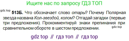 Русский язык, 5 класс Учебник, авторы: Сабитова Зинаида Какбаевна, Скляренко Ксения Сергеевна, издательство Мектеп, Алматы, 2018, Часть 2, страница 109, номер 513Б, Условие