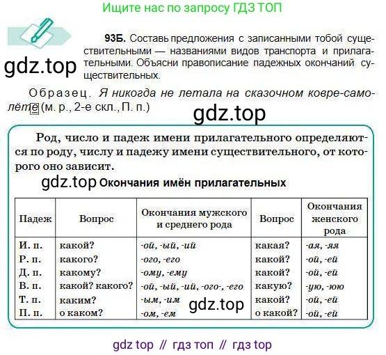 Русский язык, 5 класс Учебник, авторы: Сабитова Зинаида Какбаевна, Скляренко Ксения Сергеевна, издательство Мектеп, Алматы, 2018, Часть 1, страница 58, номер 93Б, Условие