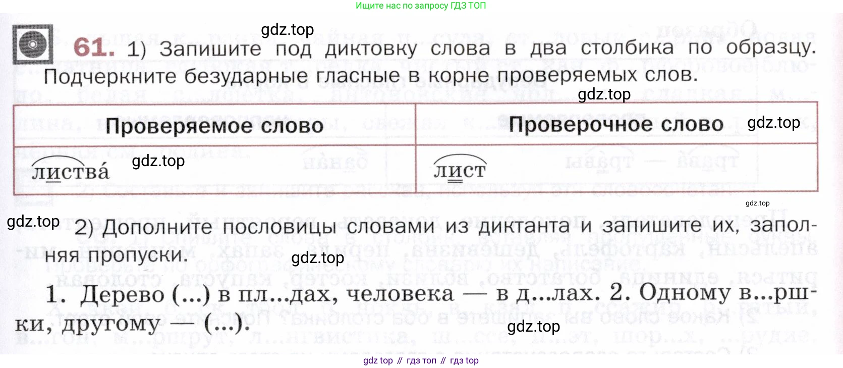 ГДЗ Русский язык, 5 класс Учебник, авторы: Шмелёв Алексей Дмитриевич, Флоренская Эльза Александровна, Габович Фаина Ефимовна, Савчук Лариса Олеговна(2), Шмелёва Елена Яковлевна, издательство Просвещение, Москва, 2021, Часть 1, страница 39, номер 61, Условие