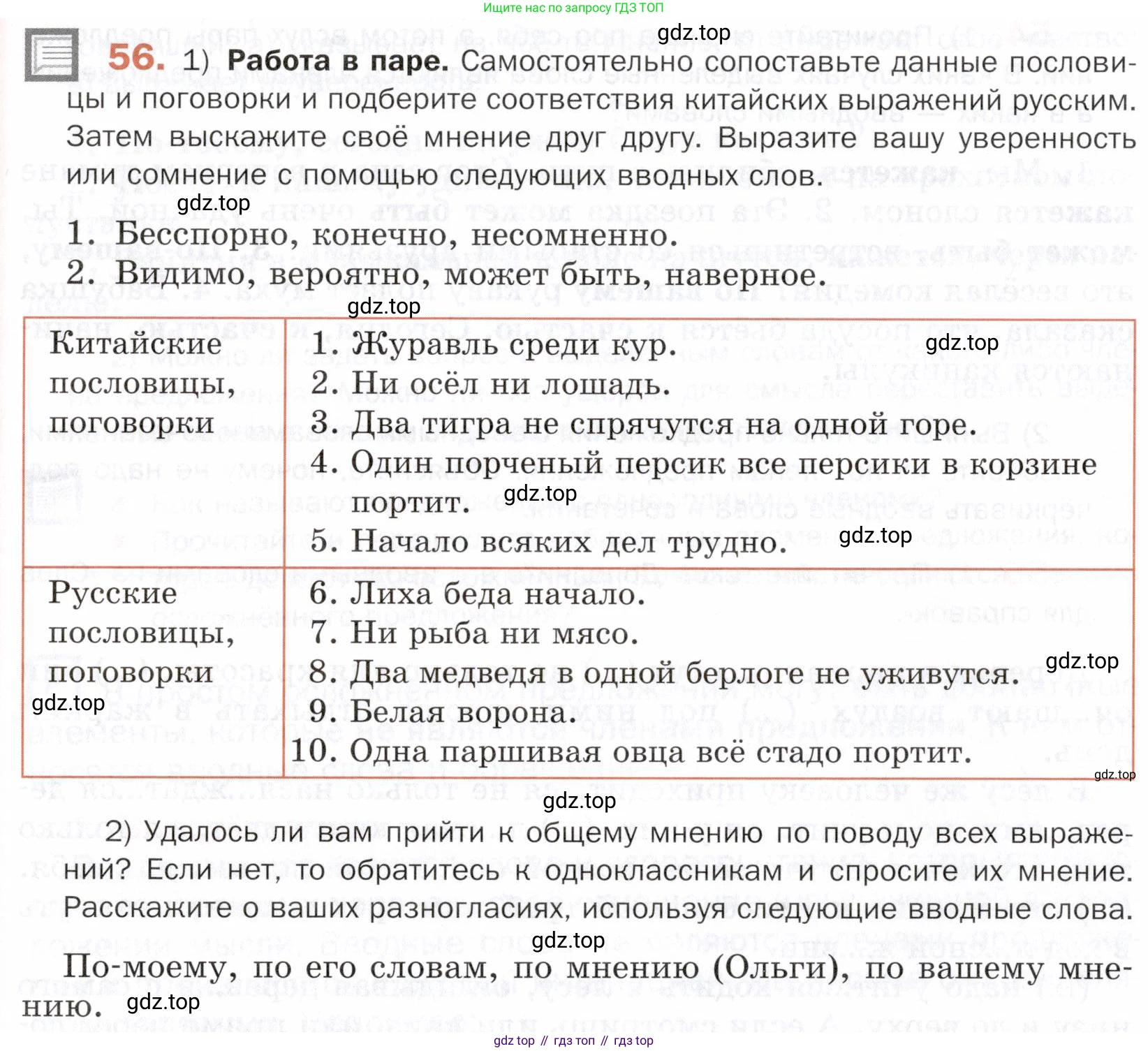 ГДЗ Русский язык, 5 класс Учебник, авторы: Шмелёв Алексей Дмитриевич, Флоренская Эльза Александровна, Габович Фаина Ефимовна, Савчук Лариса Олеговна(2), Шмелёва Елена Яковлевна, издательство Просвещение, Москва, 2021, Часть 2, страница 50, номер 56, Условие