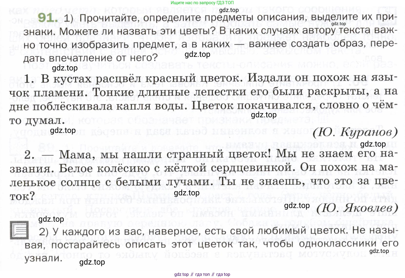 ГДЗ Русский язык, 5 класс Учебник, авторы: Шмелёв Алексей Дмитриевич, Флоренская Эльза Александровна, Габович Фаина Ефимовна, Савчук Лариса Олеговна(2), Шмелёва Елена Яковлевна, издательство Просвещение, Москва, 2021, Часть 2, страница 240, номер 91, Условие