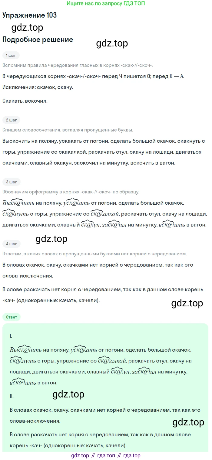 ГДЗ Русский язык, 5 класс Учебник, авторы: Шмелёв Алексей Дмитриевич, Флоренская Эльза Александровна, Габович Фаина Ефимовна, Савчук Лариса Олеговна(2), Шмелёва Елена Яковлевна, издательство Просвещение, Москва, 2021, Часть 1, страница 190, номер 103, Решение 1