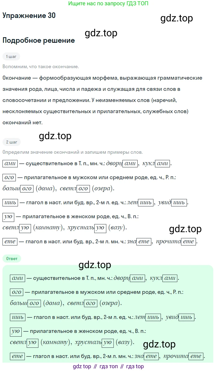 ГДЗ Русский язык, 5 класс Учебник, авторы: Шмелёв Алексей Дмитриевич, Флоренская Эльза Александровна, Габович Фаина Ефимовна, Савчук Лариса Олеговна(2), Шмелёва Елена Яковлевна, издательство Просвещение, Москва, 2021, Часть 1, страница 156, номер 30, Решение 1