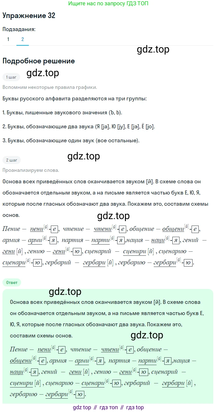 ГДЗ Русский язык, 5 класс Учебник, авторы: Шмелёв Алексей Дмитриевич, Флоренская Эльза Александровна, Габович Фаина Ефимовна, Савчук Лариса Олеговна(2), Шмелёва Елена Яковлевна, издательство Просвещение, Москва, 2021, Часть 1, страница 156, номер 32, Решение 1 (продолжение 2)