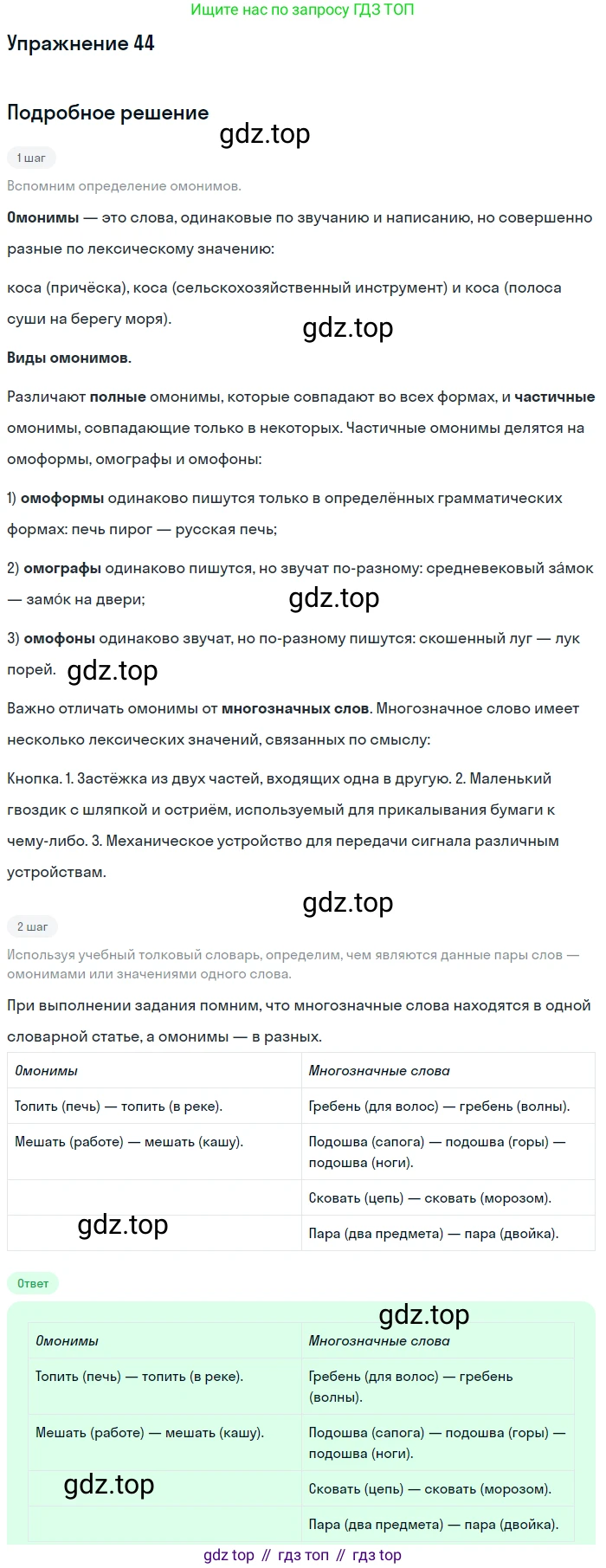 ГДЗ Русский язык, 5 класс Учебник, авторы: Шмелёв Алексей Дмитриевич, Флоренская Эльза Александровна, Габович Фаина Ефимовна, Савчук Лариса Олеговна(2), Шмелёва Елена Яковлевна, издательство Просвещение, Москва, 2021, Часть 1, страница 253, номер 44, Решение 1