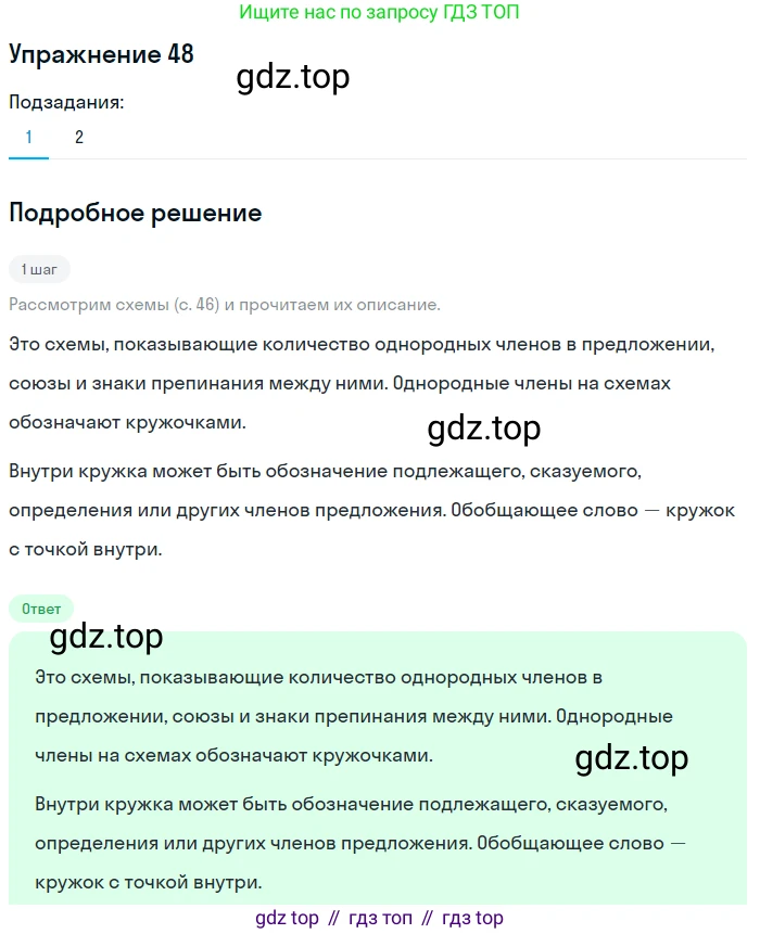 ГДЗ Русский язык, 5 класс Учебник, авторы: Шмелёв Алексей Дмитриевич, Флоренская Эльза Александровна, Габович Фаина Ефимовна, Савчук Лариса Олеговна(2), Шмелёва Елена Яковлевна, издательство Просвещение, Москва, 2021, Часть 2, страница 46, номер 48, Решение 1