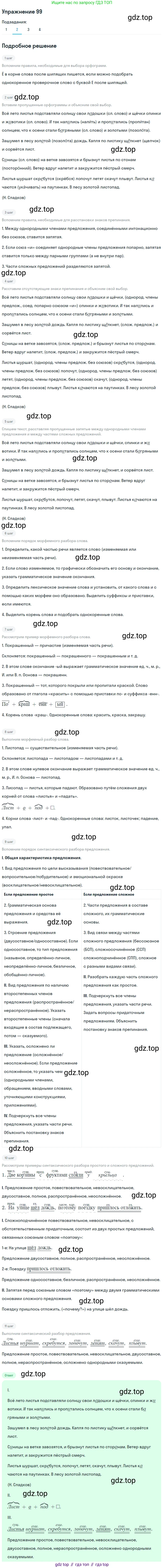 ГДЗ Русский язык, 5 класс Учебник, авторы: Шмелёв Алексей Дмитриевич, Флоренская Эльза Александровна, Габович Фаина Ефимовна, Савчук Лариса Олеговна(2), Шмелёва Елена Яковлевна, издательство Просвещение, Москва, 2021, Часть 2, страница 81, номер 99, Решение 1 (продолжение 2)
