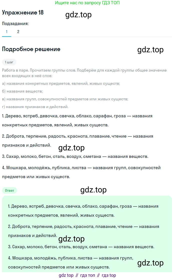 ГДЗ Русский язык, 5 класс Учебник, авторы: Шмелёв Алексей Дмитриевич, Флоренская Эльза Александровна, Габович Фаина Ефимовна, Савчук Лариса Олеговна(2), Шмелёва Елена Яковлевна, издательство Просвещение, Москва, 2021, Часть 2, страница 116, номер 18, Решение 1