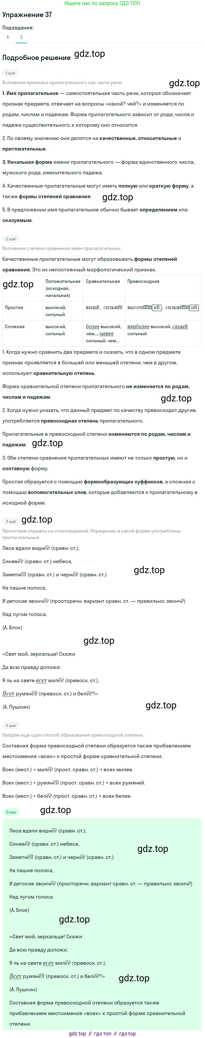 ГДЗ Русский язык, 5 класс Учебник, авторы: Шмелёв Алексей Дмитриевич, Флоренская Эльза Александровна, Габович Фаина Ефимовна, Савчук Лариса Олеговна(2), Шмелёва Елена Яковлевна, издательство Просвещение, Москва, 2021, Часть 2, страница 211, номер 37, Решение 1 (продолжение 2)