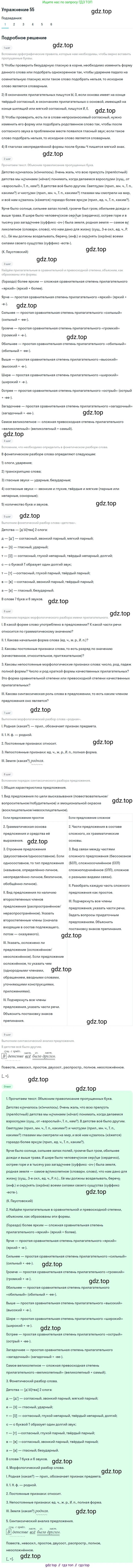 ГДЗ Русский язык, 5 класс Учебник, авторы: Шмелёв Алексей Дмитриевич, Флоренская Эльза Александровна, Габович Фаина Ефимовна, Савчук Лариса Олеговна(2), Шмелёва Елена Яковлевна, издательство Просвещение, Москва, 2021, Часть 2, страница 223, номер 55, Решение 1