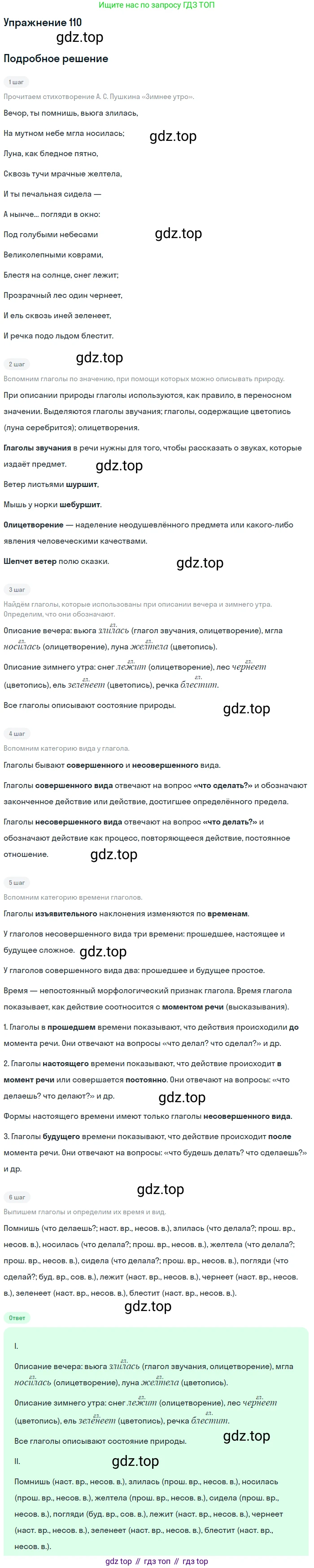 ГДЗ Русский язык, 5 класс Учебник, авторы: Шмелёв Алексей Дмитриевич, Флоренская Эльза Александровна, Габович Фаина Ефимовна, Савчук Лариса Олеговна(2), Шмелёва Елена Яковлевна, издательство Просвещение, Москва, 2021, Часть 2, страница 306, номер 110, Решение 1