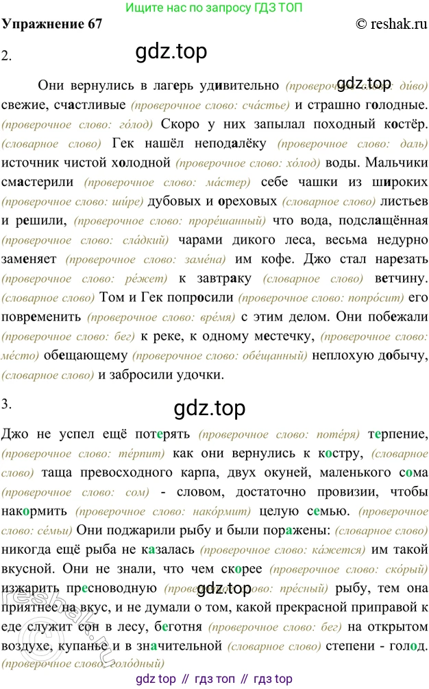 ГДЗ Русский язык, 5 класс Учебник, авторы: Шмелёв Алексей Дмитриевич, Флоренская Эльза Александровна, Габович Фаина Ефимовна, Савчук Лариса Олеговна(2), Шмелёва Елена Яковлевна, издательство Просвещение, Москва, 2021, Часть 1, страница 41, номер 67, Решение 2