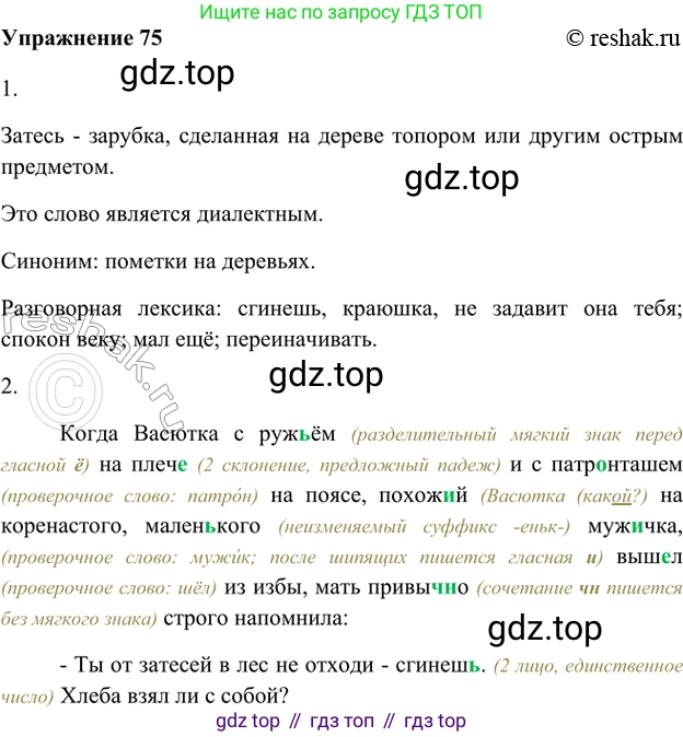 ГДЗ Русский язык, 5 класс Учебник, авторы: Шмелёв Алексей Дмитриевич, Флоренская Эльза Александровна, Габович Фаина Ефимовна, Савчук Лариса Олеговна(2), Шмелёва Елена Яковлевна, издательство Просвещение, Москва, 2021, Часть 1, страница 112, номер 75, Решение 2