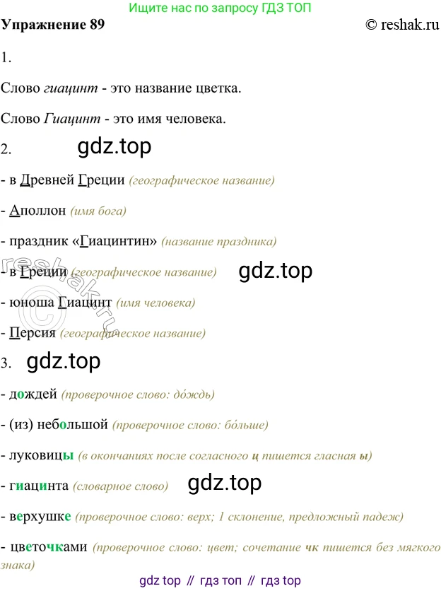 ГДЗ Русский язык, 5 класс Учебник, авторы: Шмелёв Алексей Дмитриевич, Флоренская Эльза Александровна, Габович Фаина Ефимовна, Савчук Лариса Олеговна(2), Шмелёва Елена Яковлевна, издательство Просвещение, Москва, 2021, Часть 1, страница 119, номер 89, Решение 2