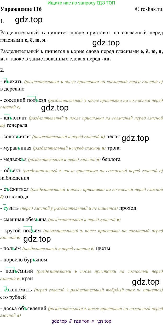 ГДЗ Русский язык, 5 класс Учебник, авторы: Шмелёв Алексей Дмитриевич, Флоренская Эльза Александровна, Габович Фаина Ефимовна, Савчук Лариса Олеговна(2), Шмелёва Елена Яковлевна, издательство Просвещение, Москва, 2021, Часть 1, страница 196, номер 116, Решение 2