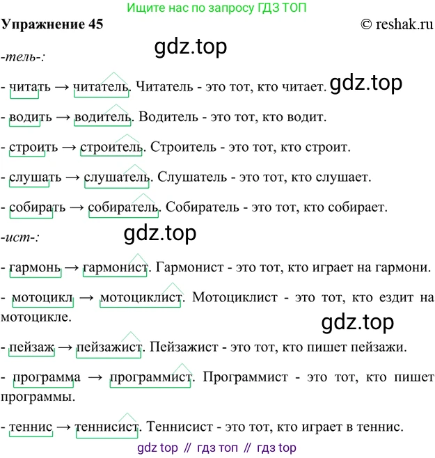 ГДЗ Русский язык, 5 класс Учебник, авторы: Шмелёв Алексей Дмитриевич, Флоренская Эльза Александровна, Габович Фаина Ефимовна, Савчук Лариса Олеговна(2), Шмелёва Елена Яковлевна, издательство Просвещение, Москва, 2021, Часть 1, страница 162, номер 45, Решение 2