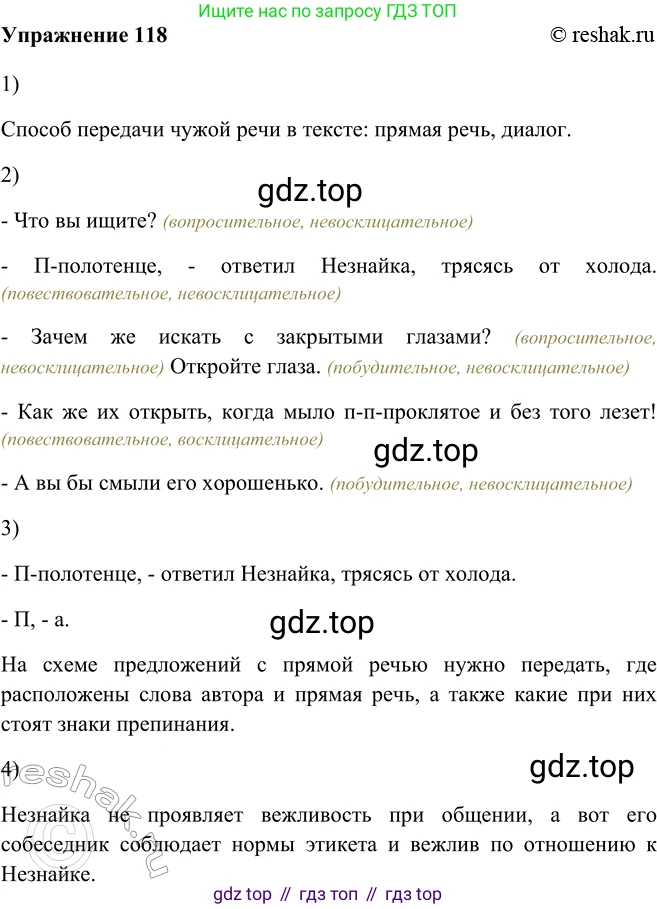 ГДЗ Русский язык, 5 класс Учебник, авторы: Шмелёв Алексей Дмитриевич, Флоренская Эльза Александровна, Габович Фаина Ефимовна, Савчук Лариса Олеговна(2), Шмелёва Елена Яковлевна, издательство Просвещение, Москва, 2021, Часть 2, страница 97, номер 118, Решение 2