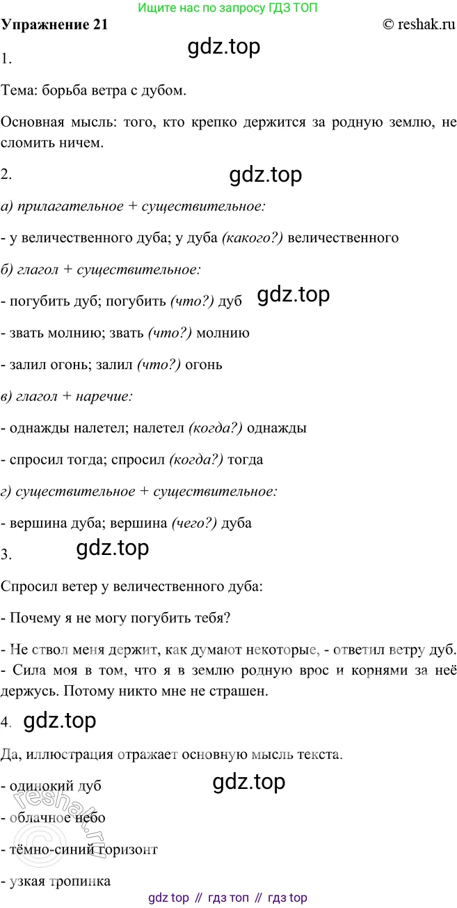 ГДЗ Русский язык, 5 класс Учебник, авторы: Шмелёв Алексей Дмитриевич, Флоренская Эльза Александровна, Габович Фаина Ефимовна, Савчук Лариса Олеговна(2), Шмелёва Елена Яковлевна, издательство Просвещение, Москва, 2021, Часть 2, страница 23, номер 21, Решение 2
