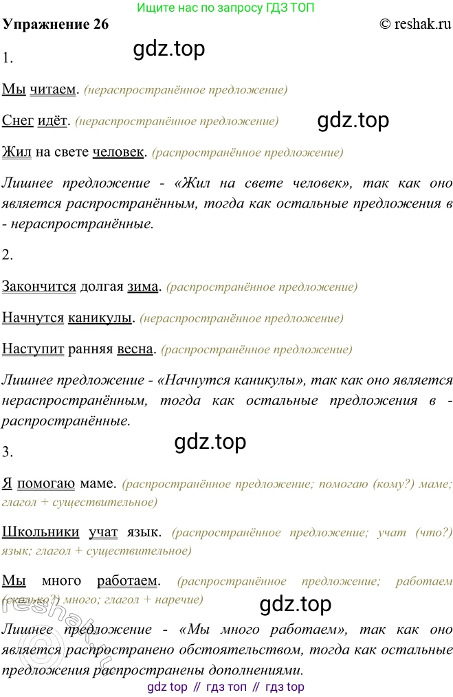 ГДЗ Русский язык, 5 класс Учебник, авторы: Шмелёв Алексей Дмитриевич, Флоренская Эльза Александровна, Габович Фаина Ефимовна, Савчук Лариса Олеговна(2), Шмелёва Елена Яковлевна, издательство Просвещение, Москва, 2021, Часть 2, страница 28, номер 26, Решение 2