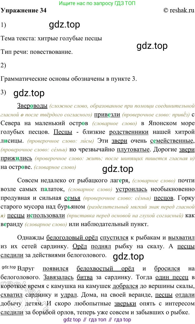 ГДЗ Русский язык, 5 класс Учебник, авторы: Шмелёв Алексей Дмитриевич, Флоренская Эльза Александровна, Габович Фаина Ефимовна, Савчук Лариса Олеговна(2), Шмелёва Елена Яковлевна, издательство Просвещение, Москва, 2021, Часть 2, страница 35, номер 34, Решение 2