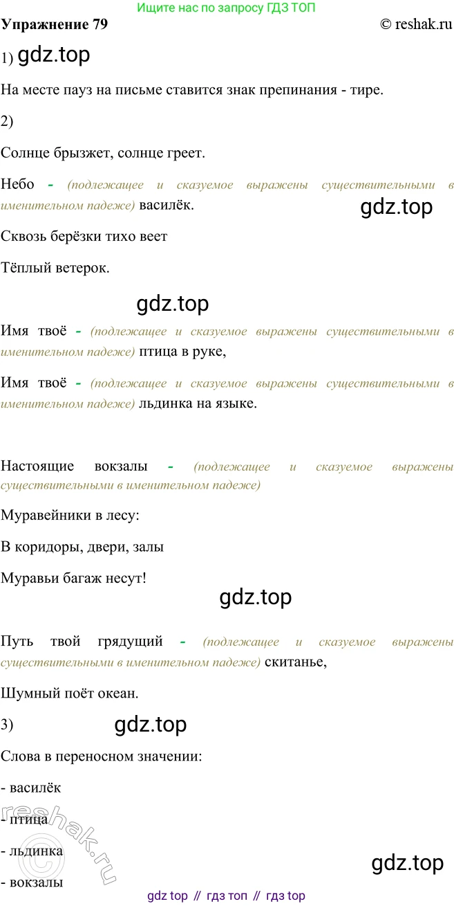 ГДЗ Русский язык, 5 класс Учебник, авторы: Шмелёв Алексей Дмитриевич, Флоренская Эльза Александровна, Габович Фаина Ефимовна, Савчук Лариса Олеговна(2), Шмелёва Елена Яковлевна, издательство Просвещение, Москва, 2021, Часть 2, страница 68, номер 79, Решение 2