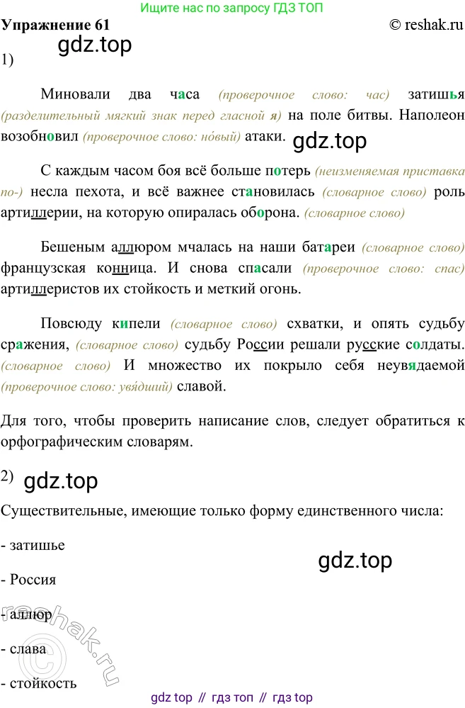 ГДЗ Русский язык, 5 класс Учебник, авторы: Шмелёв Алексей Дмитриевич, Флоренская Эльза Александровна, Габович Фаина Ефимовна, Савчук Лариса Олеговна(2), Шмелёва Елена Яковлевна, издательство Просвещение, Москва, 2021, Часть 2, страница 142, номер 61, Решение 2