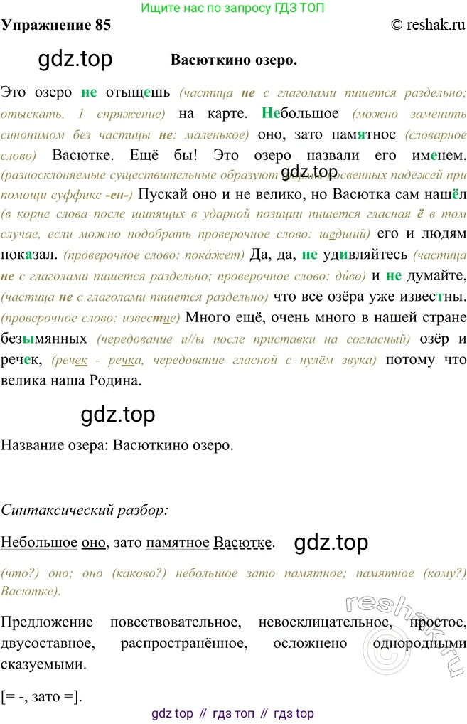 ГДЗ Русский язык, 5 класс Учебник, авторы: Шмелёв Алексей Дмитриевич, Флоренская Эльза Александровна, Габович Фаина Ефимовна, Савчук Лариса Олеговна(2), Шмелёва Елена Яковлевна, издательство Просвещение, Москва, 2021, Часть 2, страница 295, номер 85, Решение 2