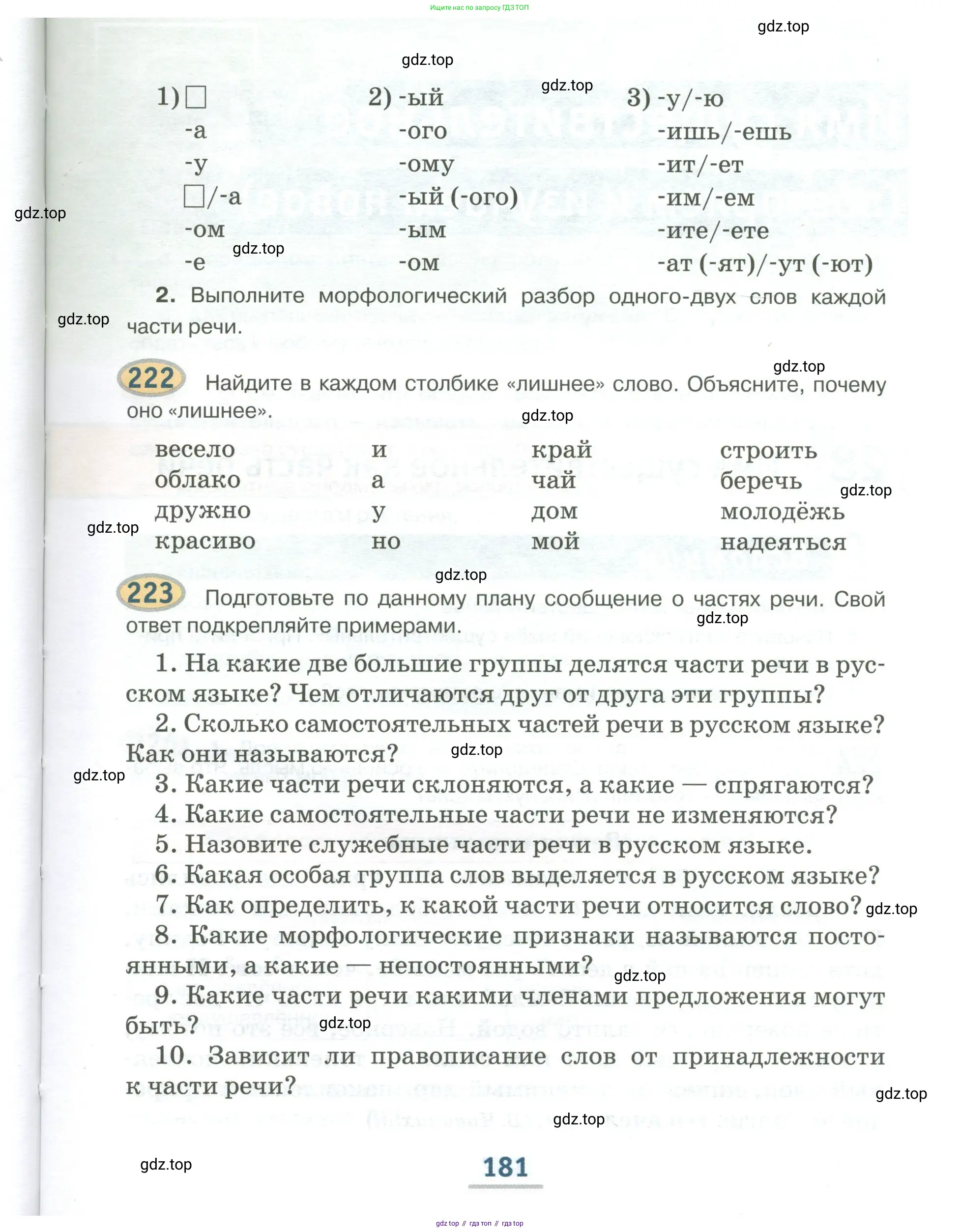 Русский язык, 6 класс Учебник, авторы: Быстрова Елена Александровна, Кибирёва Людмила Валентиновна, Гостева Юлия Николаевна, Антонова Евгения Станиславовна, издательство Русское слово, Москва, 2022, голубого цвета, Часть 1, страница 181